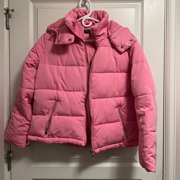Miss Selfridge Pink Puffer Jacket - Picture 1 of 2
